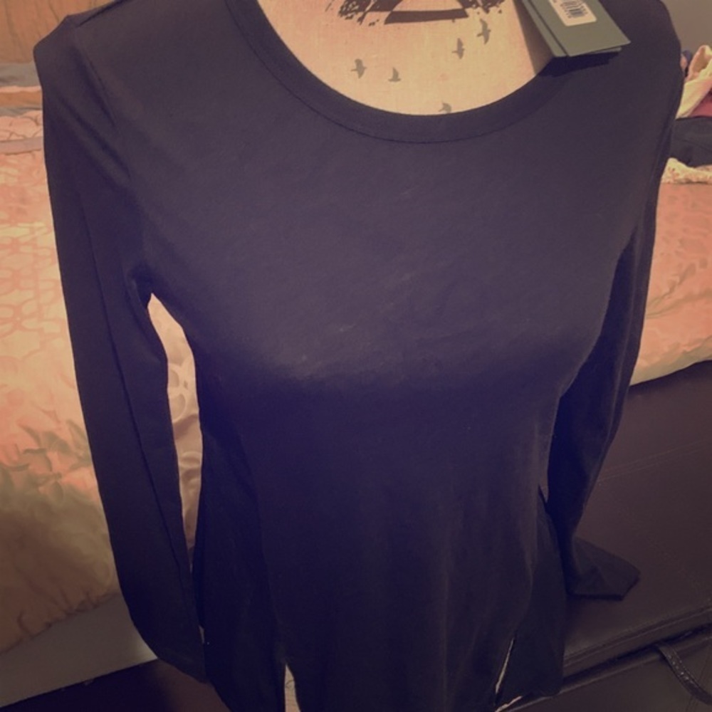 NWT All Saints Black Draped Back Top XS